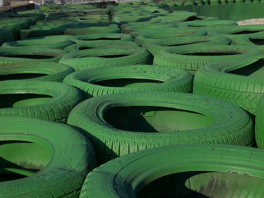 hockenheim germany, tyre stack, race track, green, dtm, green color, HD wallpaper