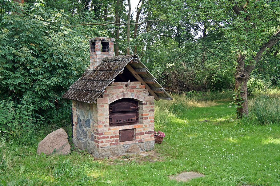 hut, stone oven, bake, backhaus, nostalgia, plant, tree, built structure HD wallpaper