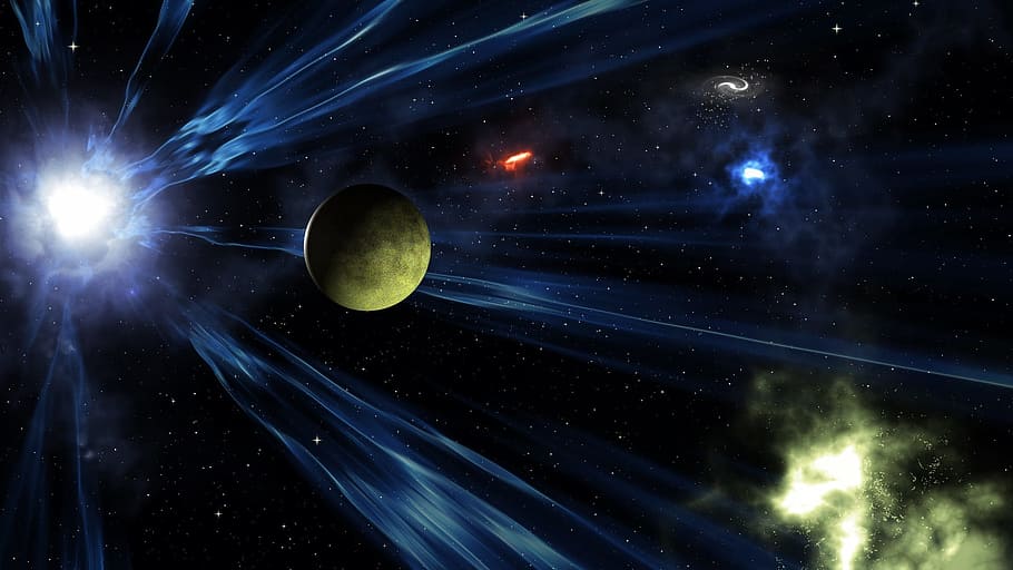 planet and black hole, star, galaxy, sun, cosmos, universe HD wallpaper