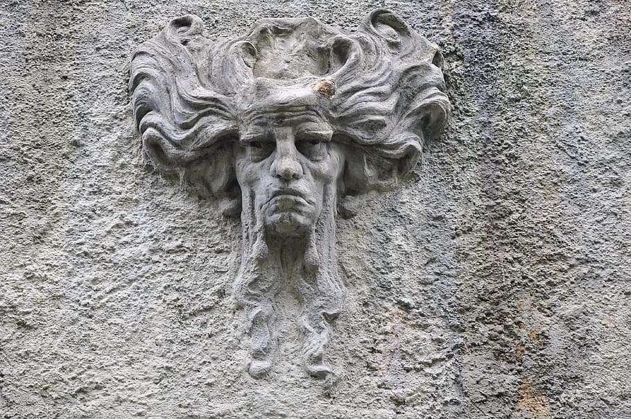 embossed face wall decor, Gargoyle, Architecture, Stone, Old HD wallpaper