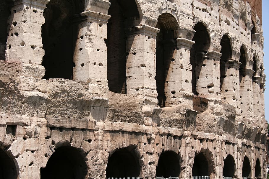The Colosseum, Roman, Italy, Rome, Old, arena, buildings, historic