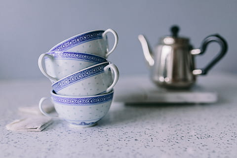 Coffee, Tee, and Cream Puffs, tea, cup, cake, sweet, cup of tea HD wallpaper