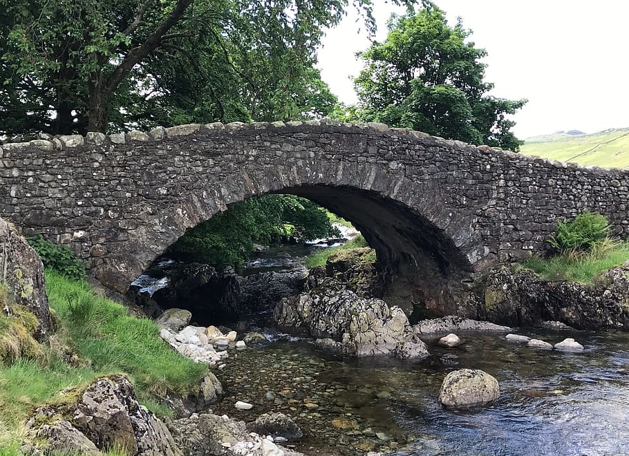 Bridge, River, Stream, Lake District, england, tourism, landscape HD wallpaper