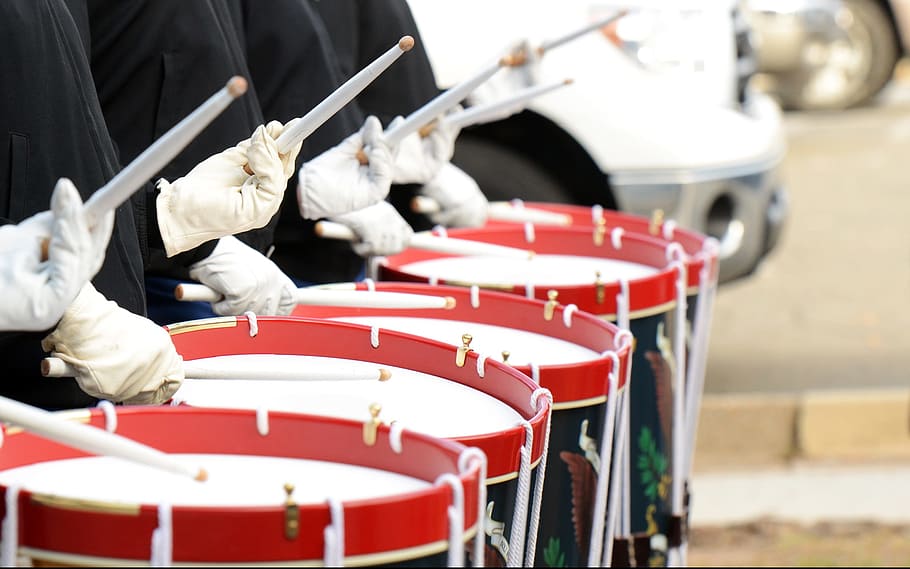Group of People Playing Drums during Daytime, drummers, drumsticks HD wallpaper