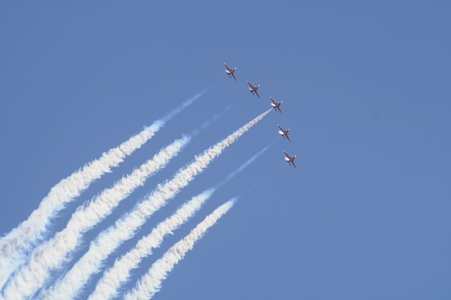 red arrows, plane, airshow, air display, aeroplanes, bournemouth HD wallpaper