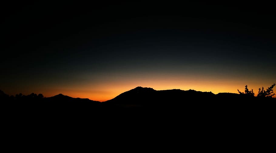 Skyline, silhouette of mountain, sunset, twilight, beauty in nature HD wallpaper