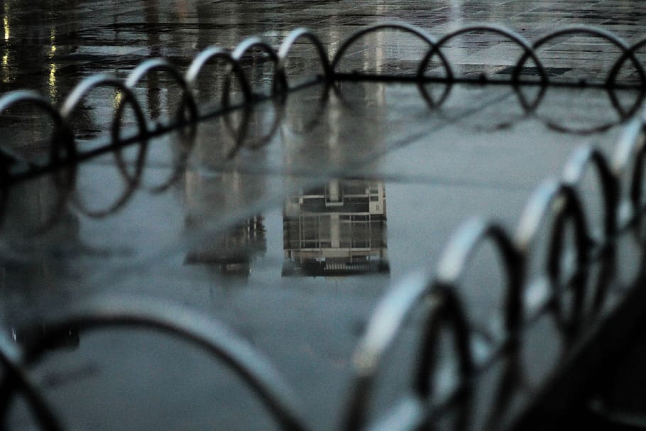 rain, water, reflection, bicycle, no people, transportation HD wallpaper