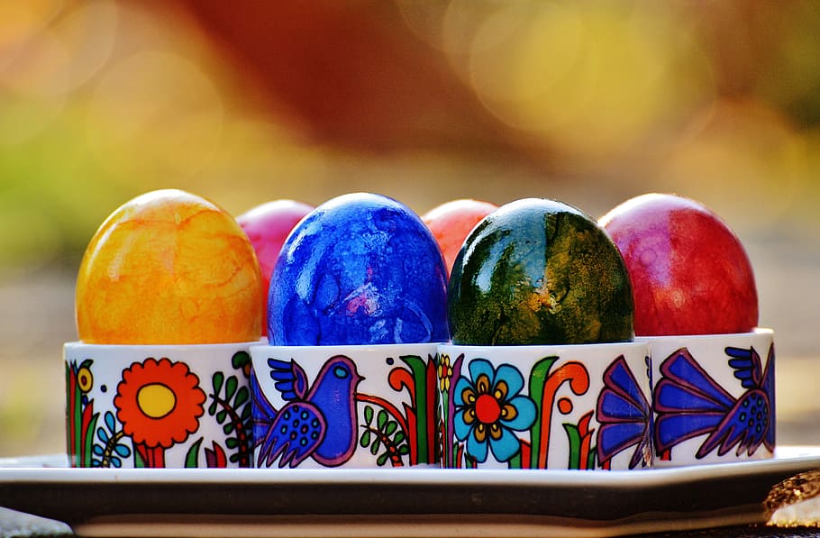 easter, easter eggs, colorful, happy easter, colored, food HD wallpaper