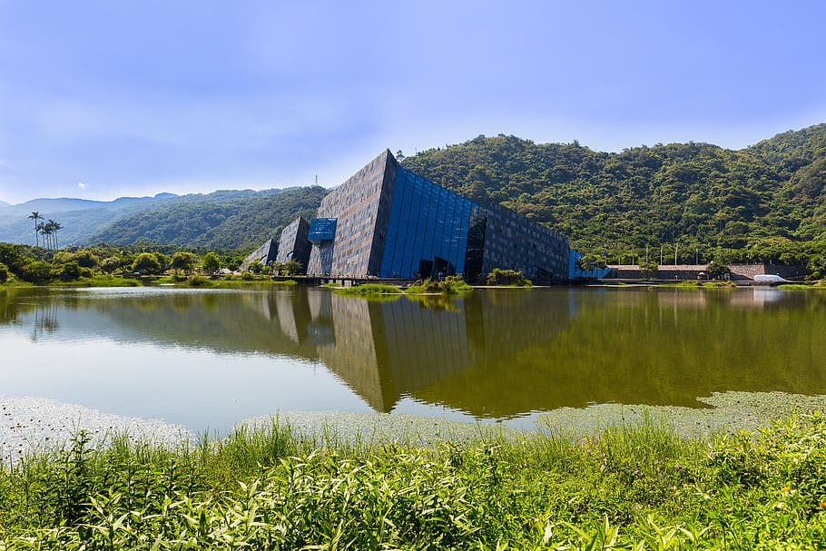 waters, lake, nature, river, landscape, lanyang museum, ilan, HD wallpaper