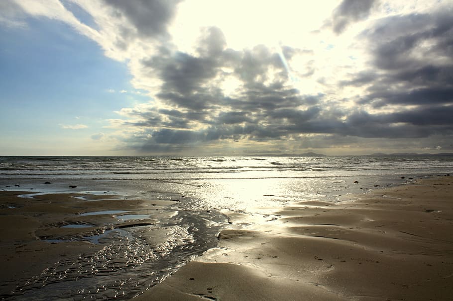 stand, sunset, sea, beach, nature, sand, sky, coastline, cloud - Sky HD wallpaper
