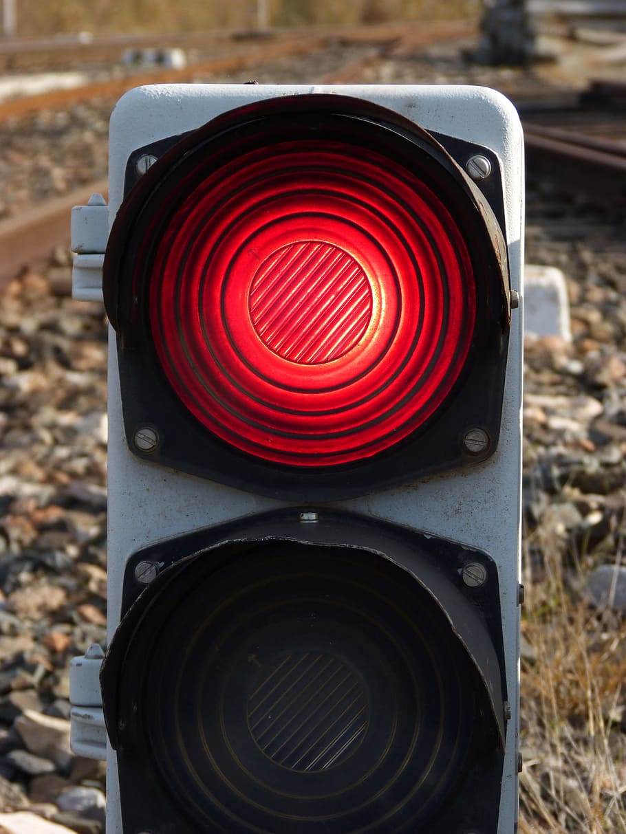 Traffic Light, Light, Red, Train, Forbidden, railway, outdoors HD wallpaper