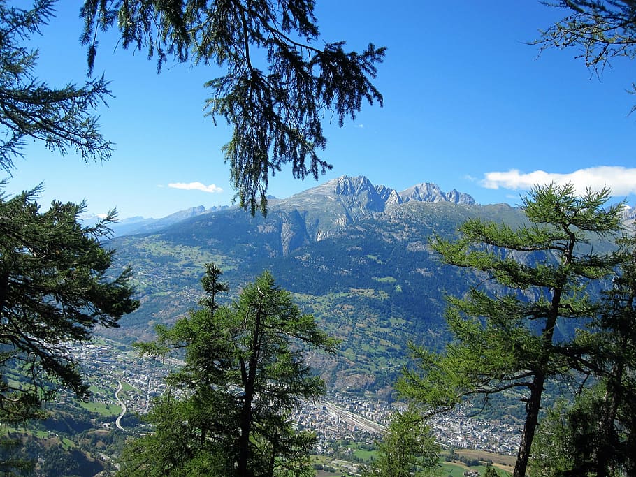 alpine, switzerland, summer, mountains, swiss alps, landscape, HD wallpaper
