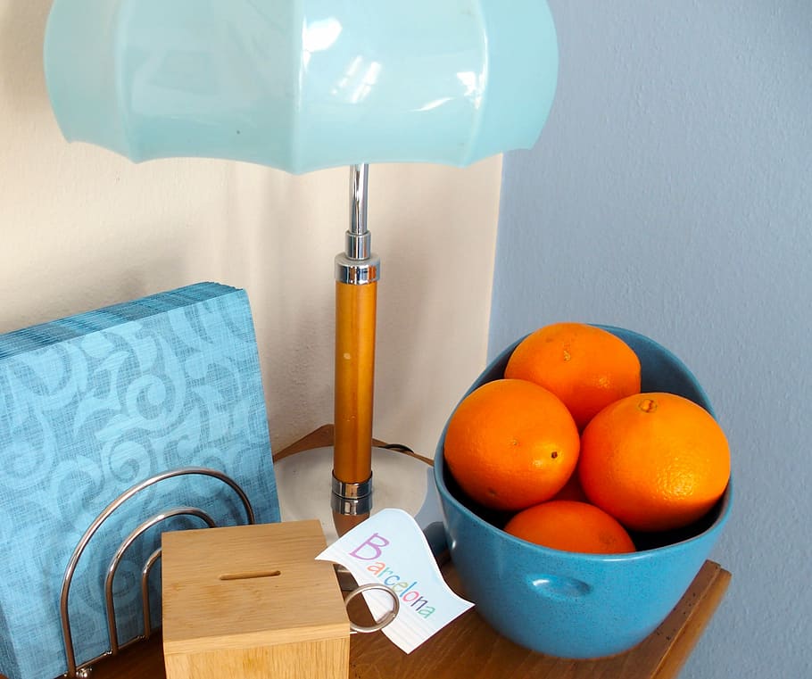 Blue, Orange, Light, Still Life, color combination, fruit, indoors HD wallpaper