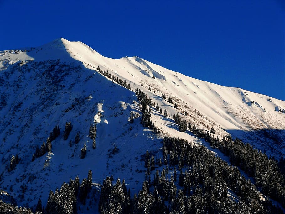 snow, winter, mountains, wintry, snowy, cold, landscape, white HD wallpaper