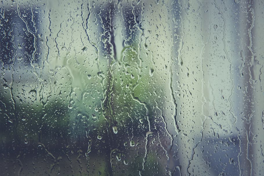 water droplets on clear glass, rain stoppers, disc, window pane, HD wallpaper