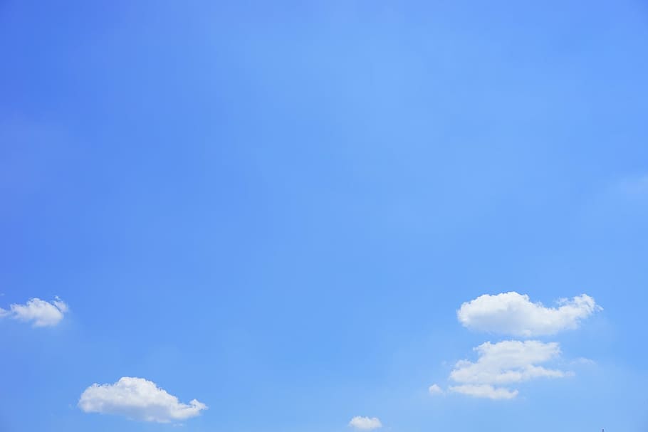 clouded sky, clouds, cumulus, cumulus clouds, summer day, blue HD wallpaper