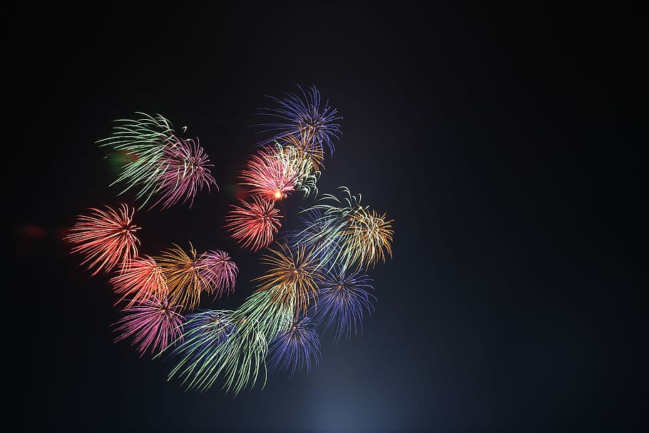 assorted-color fireworks at night time, fireworks display, sky HD wallpaper