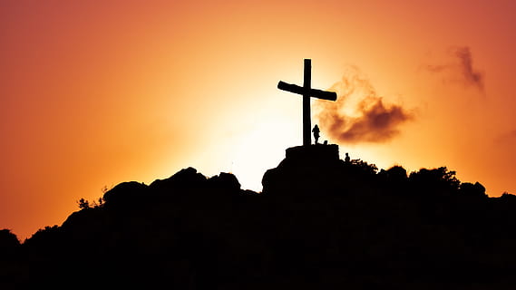 light, dawn, landscape, nature, backlit, cemetery, christianity HD wallpaper