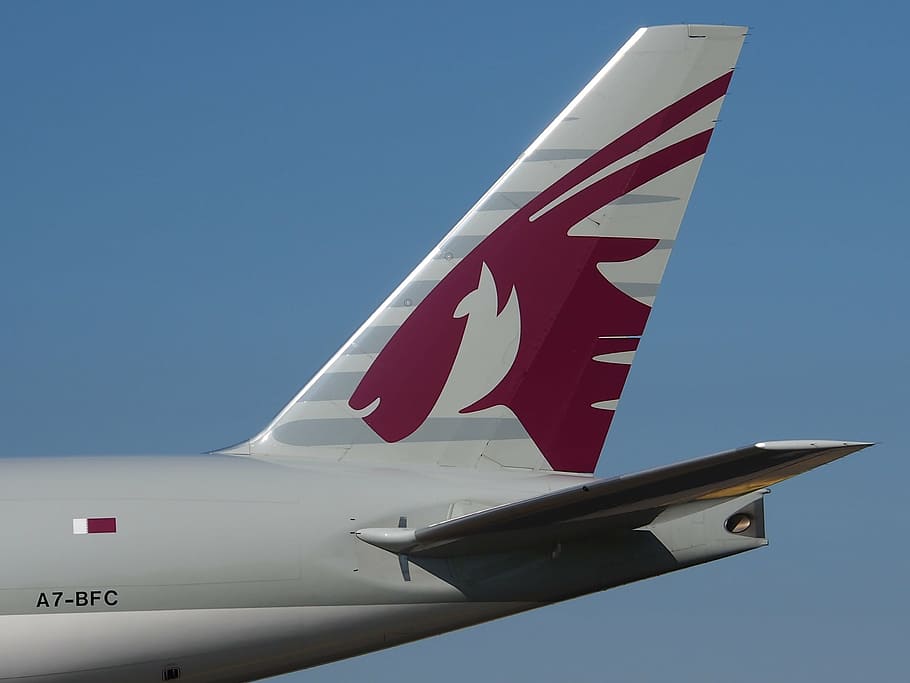 close-up photo of airplane part, qatar airways, cargo, boeing 777, HD wallpaper