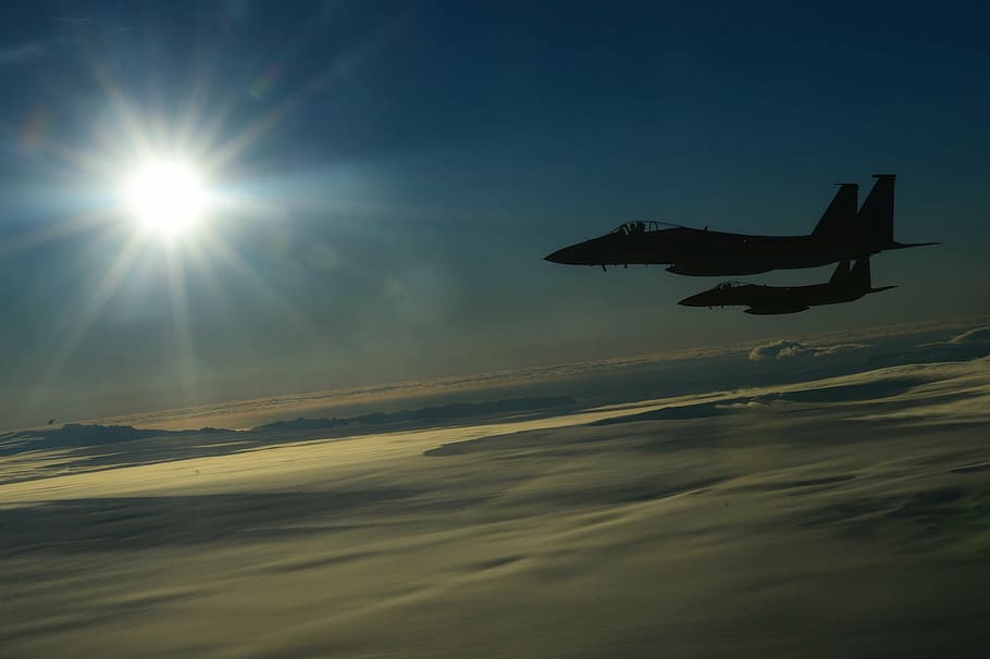 two aircrafts in flight, iceland, flying, jets, travel, transpiration HD wallpaper