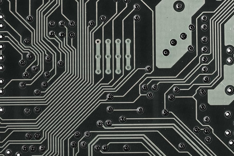 black and gray circuit board, computer, chip, data processing, HD wallpaper