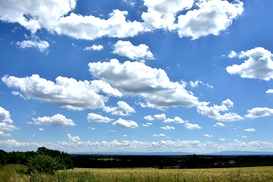Sky, Panorama, View, White, summer, blue, cloud, landscape HD wallpaper
