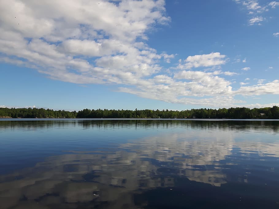 water, clouds, lake, reflection, sky, cloud - sky, tranquility HD wallpaper