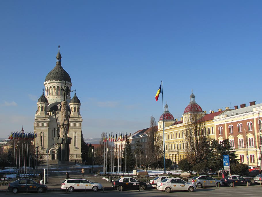 cluj napoca, romania, transylvania, church, cathedral, city, HD wallpaper