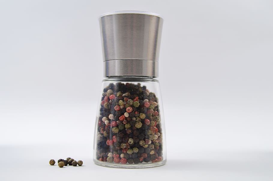 pepper, grinder, food, studio shot, indoors, white background HD wallpaper