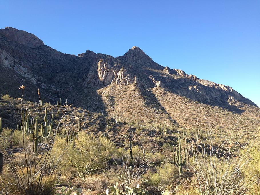 desert, mountain, arizona, sky, scenics - nature, clear sky HD wallpaper