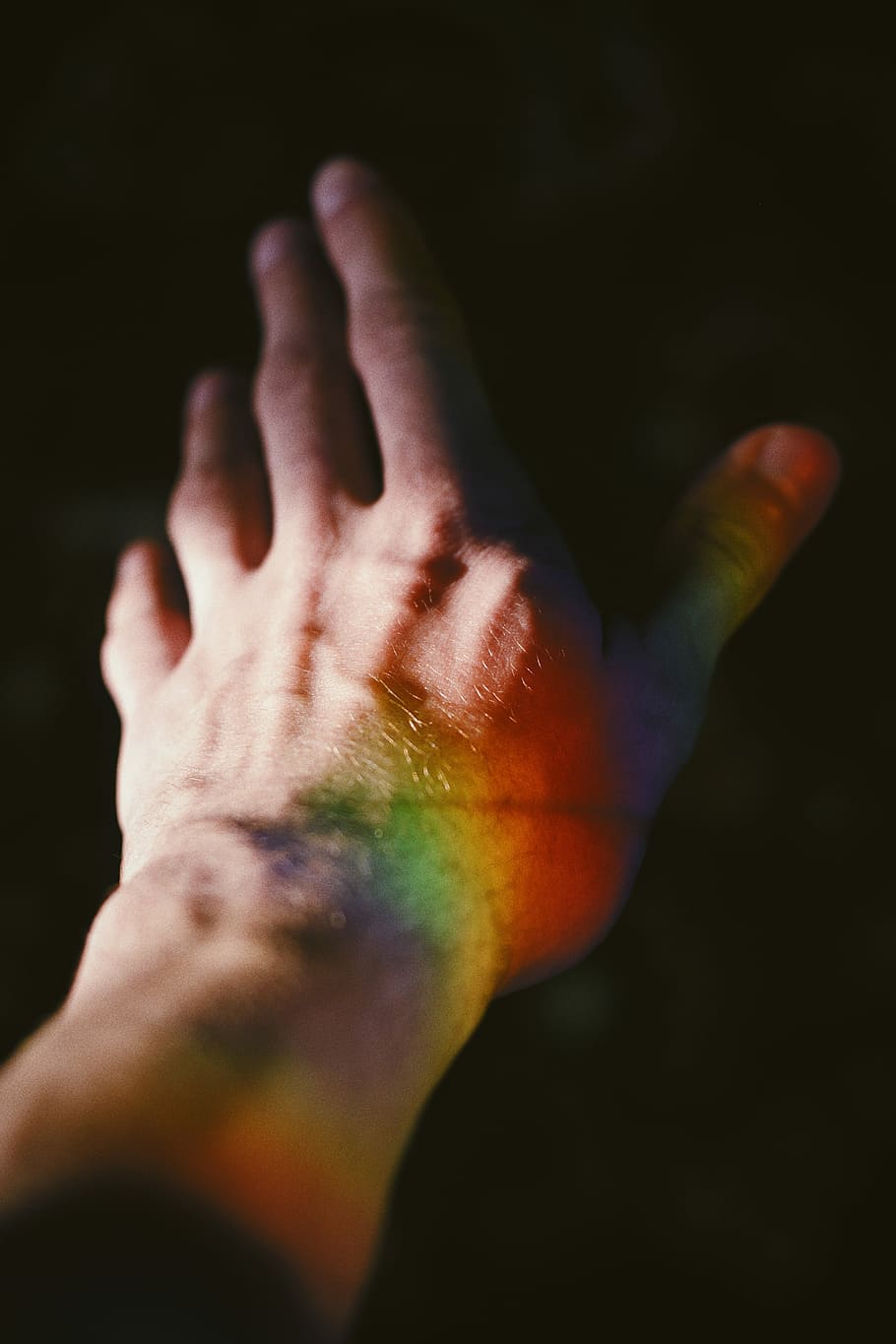 person's left hand, close up photo of left human hand with dark background HD wallpaper