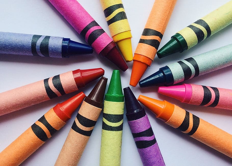 assorted-color circle crayons, drawing, school, education, creative HD wallpaper
