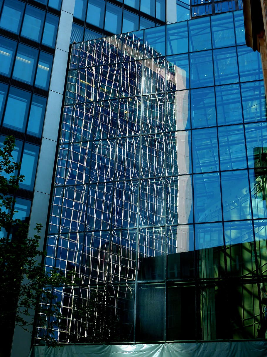 Skyscraper, Reflection, Building, Facade, architecture, glass HD wallpaper