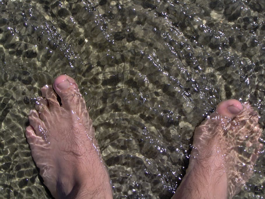 pubs, feet, water, wave, human body part, one person, real people HD wallpaper