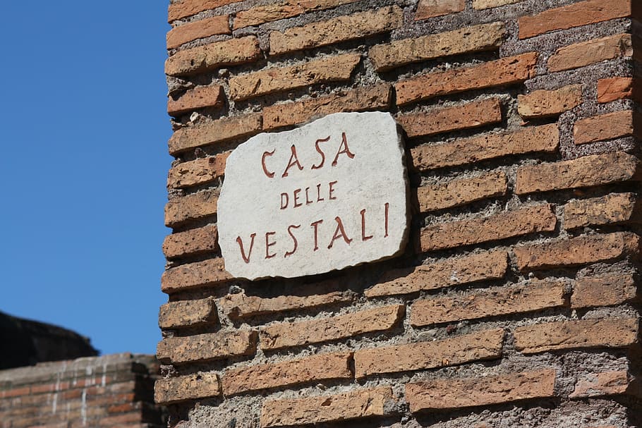 architecture, brick, rome, wall, bricks, building, sign, text HD wallpaper