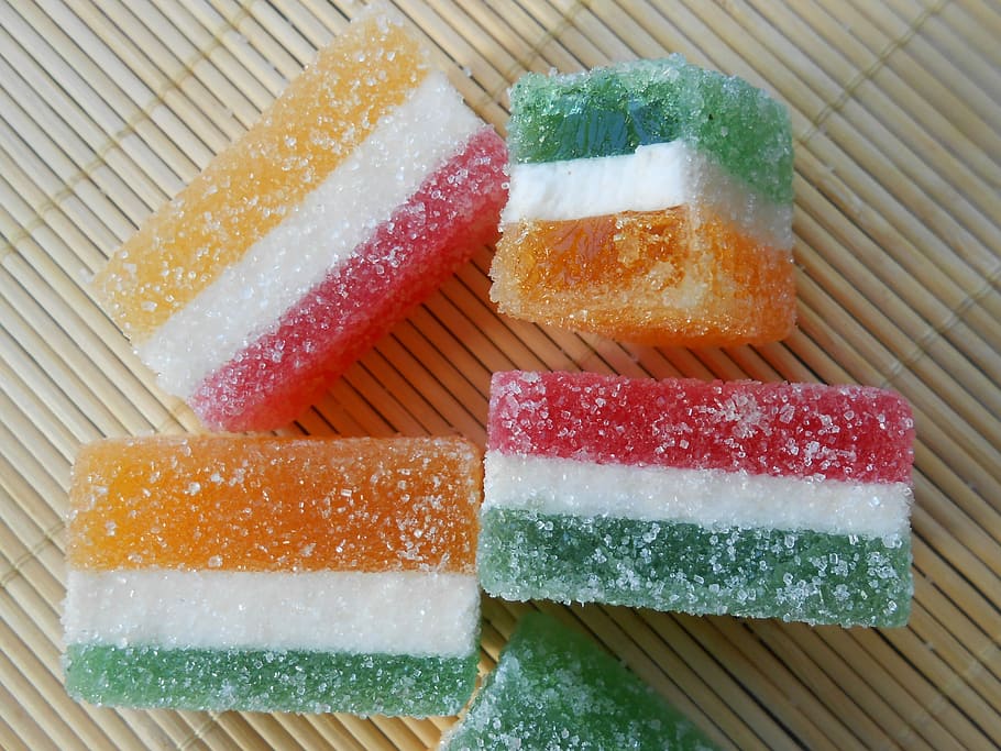 Marmalade, Sweets, Striped, Strata, multi color, sweet food HD wallpaper
