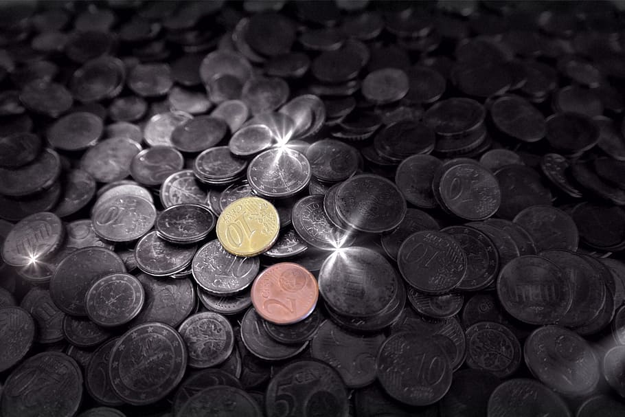 selective focus photography of assorted-denomination Indian coins, HD wallpaper