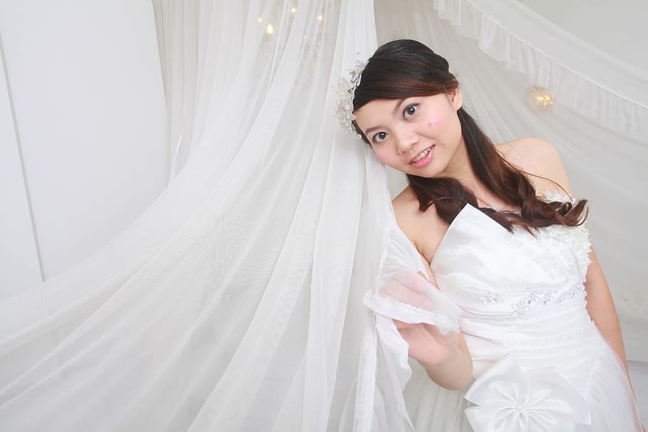 Beautiful, Happy, Wedding, Wedding Dresses, bride, smiling HD wallpaper