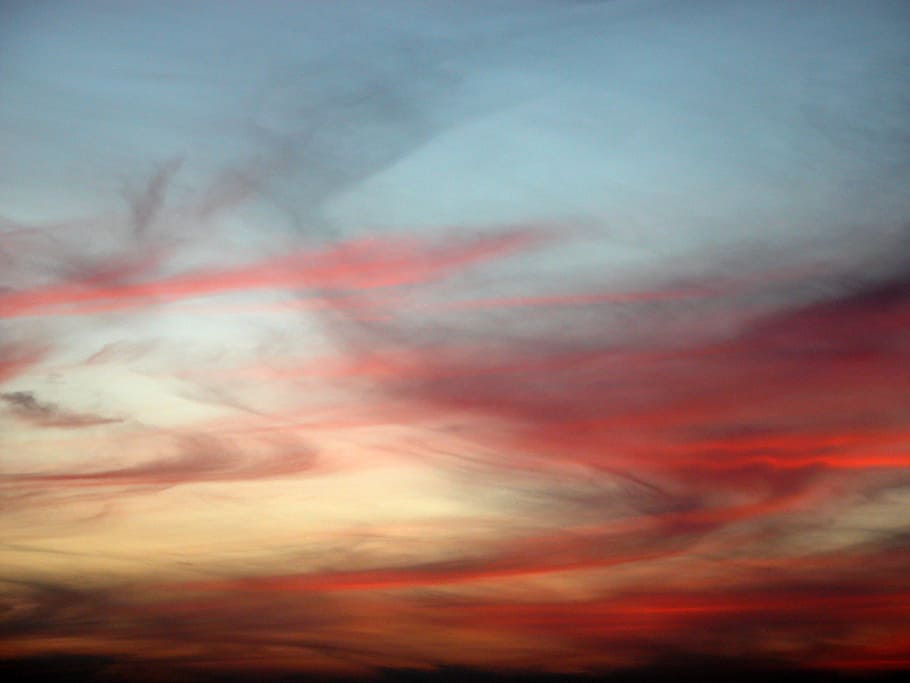 Night Sky, Clouds, Sunset, wispy clouds, beauty in nature, cloud - sky HD wallpaper