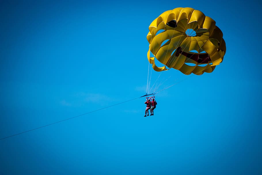 HD wallpaper: parachute, motorboat, sport, holidays, summer, rest ...