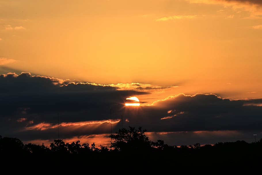 Western Wisconsin Sunrise, sunset, cloud, dark, sky, beauty in nature HD wallpaper