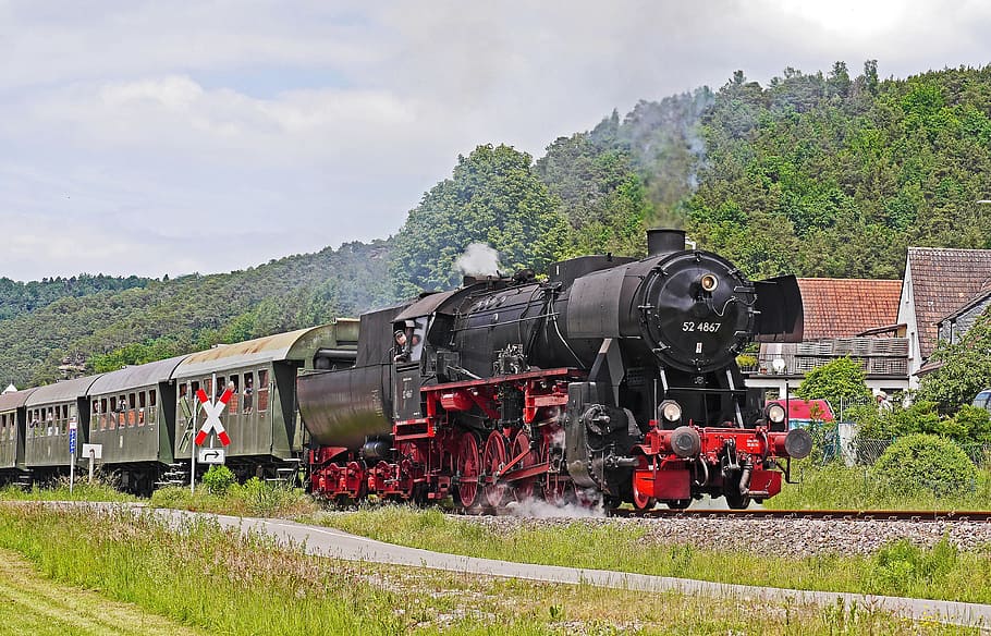 Steam Locomotive, Museum, Train, Event, museum train, palatinate forest, HD wallpaper