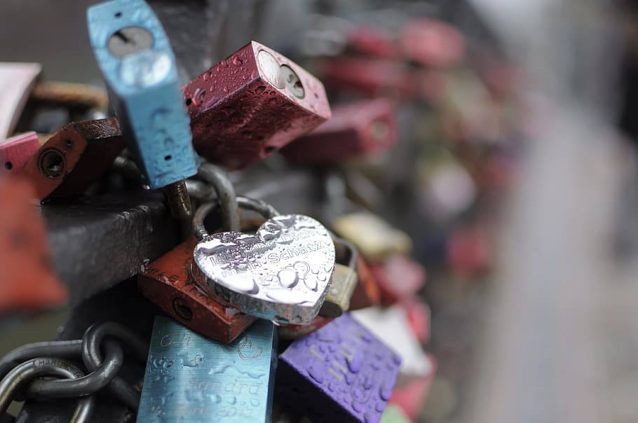 hamburg, bridge, lock, metal, padlock, protection, security HD wallpaper