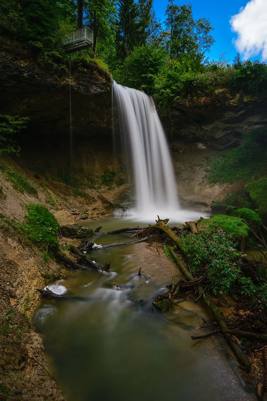 time lapse photography of waterfalls, waters, river, nature HD wallpaper