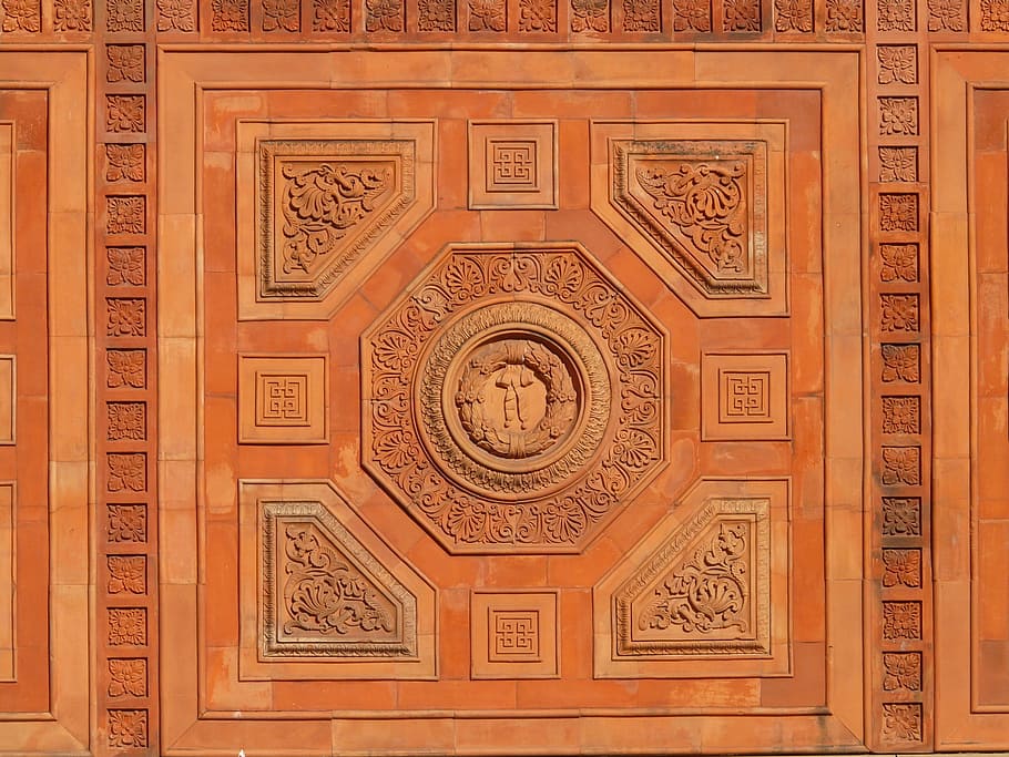 Ornament, Oriental, Paneling, Pattern, symbolism, sand stone HD wallpaper