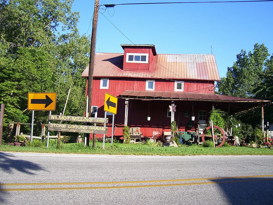 shack, shed, red, building, architecture, street, road, building exterior HD wallpaper
