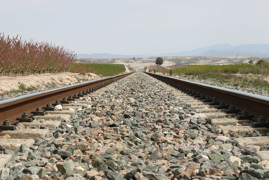 train, iron, railway, endless, horizon, lane, distance, rails HD wallpaper