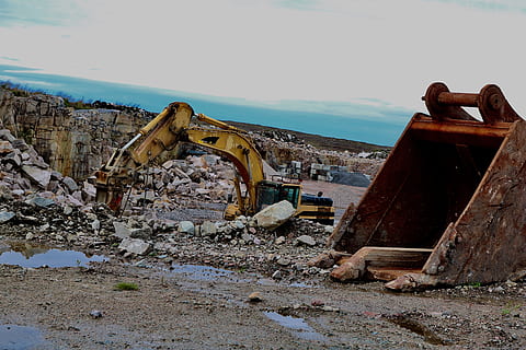 excavators, blade, construction machine, backhoe bucket, site HD wallpaper