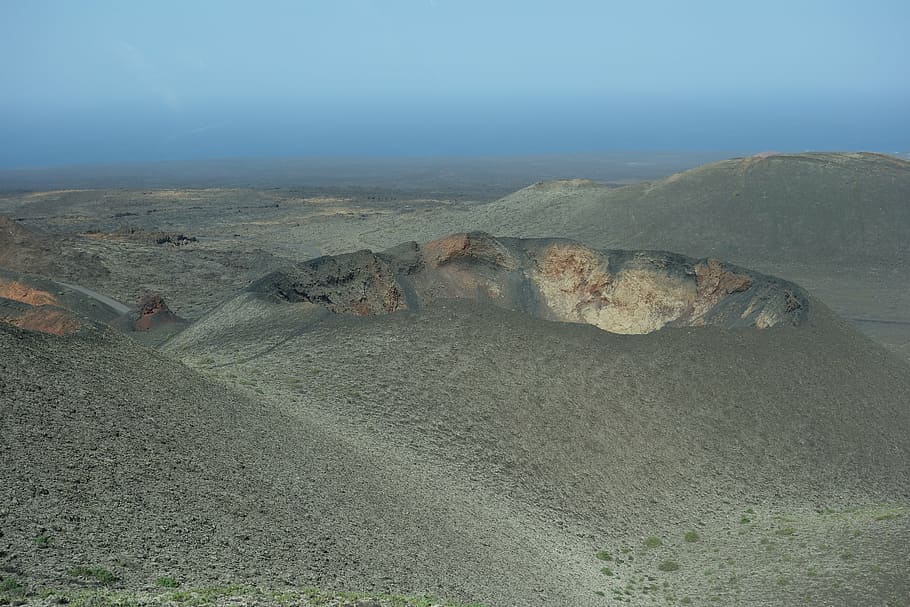 volcano, origin, hole, crater, nature, mountain, landscape HD wallpaper