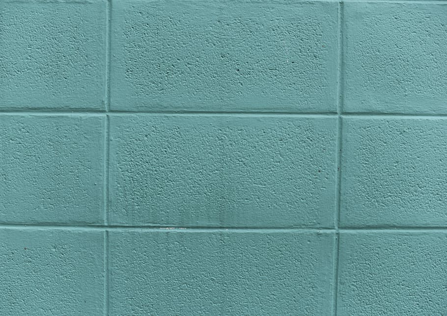 white concrete wall, tile, turquoise, blue, texture, wall - building feature HD wallpaper